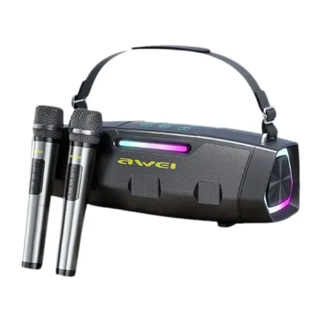 اسپیکر بلوتوثی اوی مدل Awie KT-28 توان 30 وات قابلحمل کارائوکه و دو میکروفون